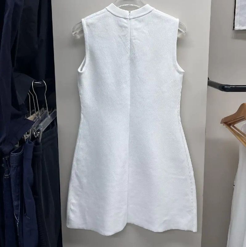 Dior Dior White Sleeveless Dress for Women 0089 Size M / US 6-8 / IT 42-44 - 2 Thumbnail