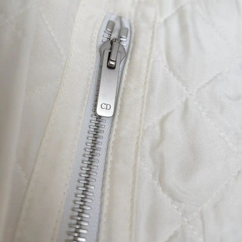 Dior Dior White Silk Checkered Women's Jacket 0089 Size S / US 4 / IT 40 - 4 Thumbnail