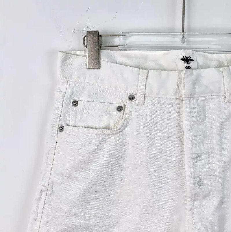 Dior Dior White Cotton Casual Pants for Women 0089 Size 22" - 3 Thumbnail