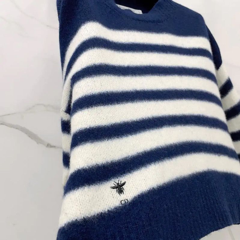 Dior Dior Blue Striped Cashmere Sweater for Women 0089 Size S / US 4 / IT 40 - 6 Thumbnail