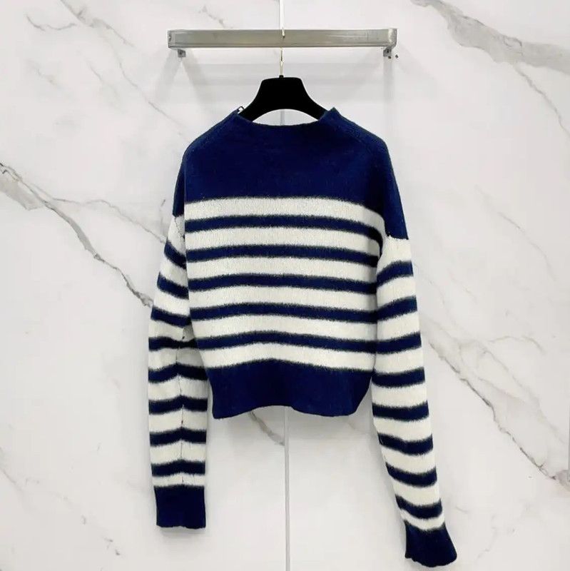 Dior Dior Blue Striped Cashmere Sweater for Women 0089 Size S / US 4 / IT 40 - 2 Thumbnail