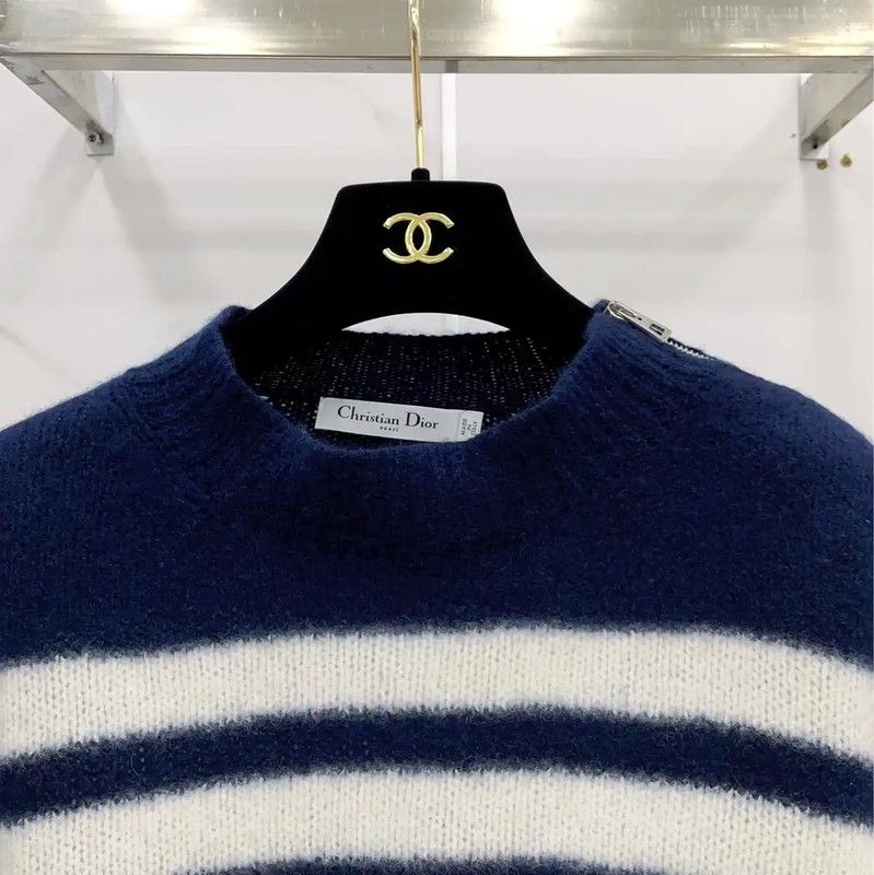 Dior Dior Blue Striped Cashmere Sweater for Women 0089 Size S / US 4 / IT 40 - 4 Thumbnail