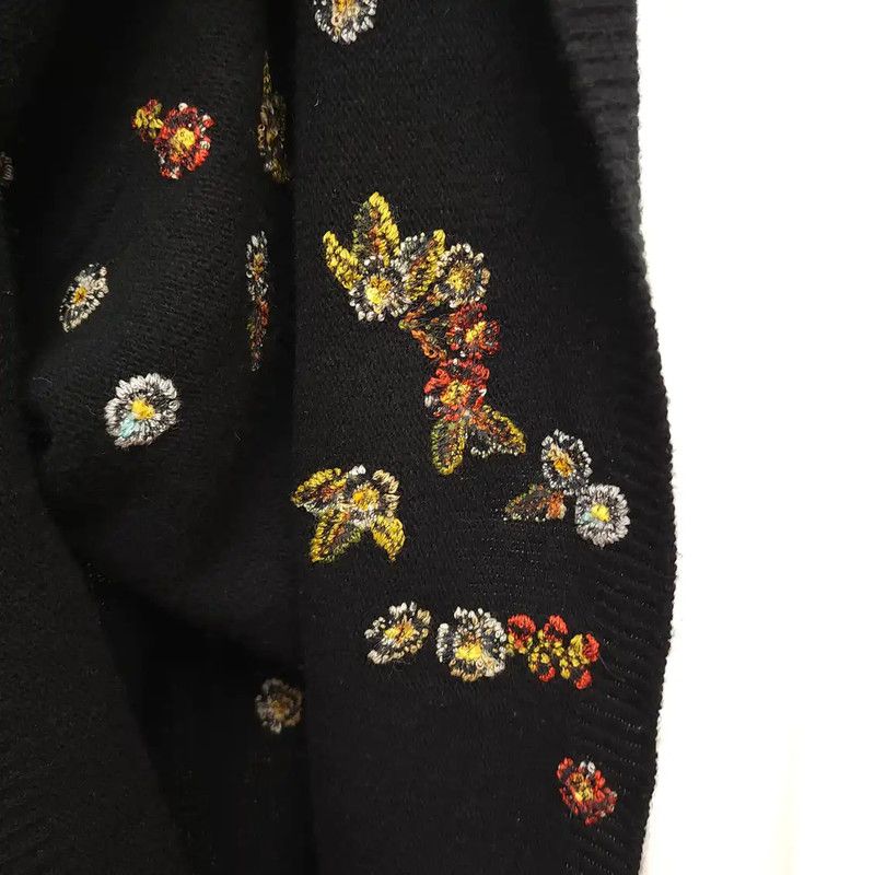 Dior Dior Black Wool Spring Dress with Floral Design 0089 Size M / US 6-8 / IT 42-44 - 5 Thumbnail
