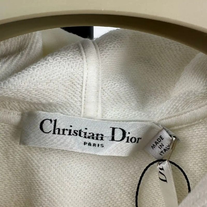 Dior Dior White Cotton Women's Hoodie with Print 0089 Size XS / US 0-2 / IT 36-38 - 3 Thumbnail