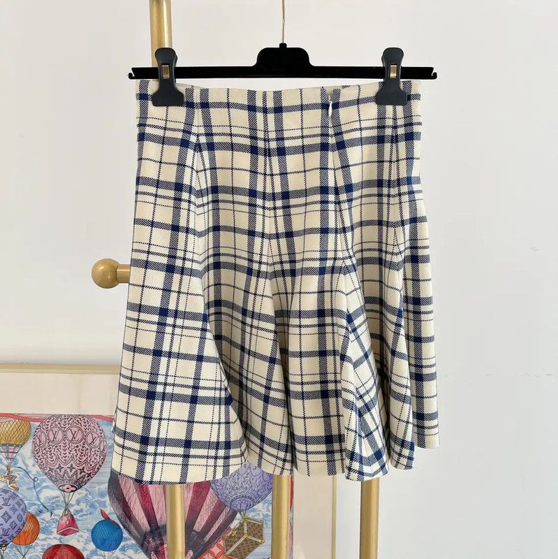 Dior Dior Checkered Wool Mini Skirt for Women 0089 Size 22" - 2 Thumbnail