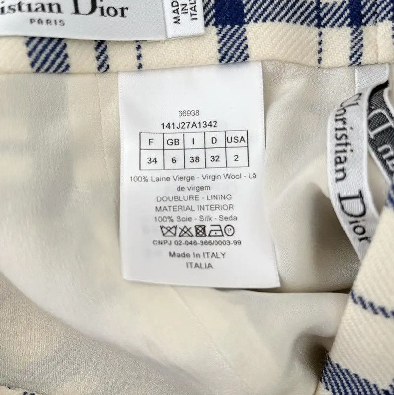 Dior Dior Checkered Wool Mini Skirt for Women 0089 Size 22" - 8 Thumbnail