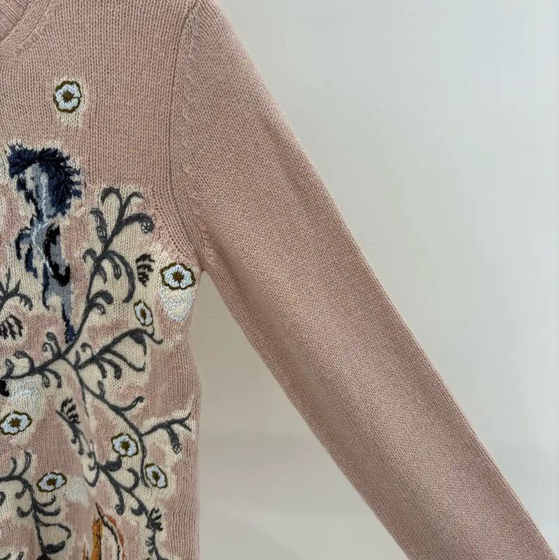 Dior Dior Pink Cashmere Sweater with Embroidery 0089 Size S / US 4 / IT 40 - 4 Thumbnail