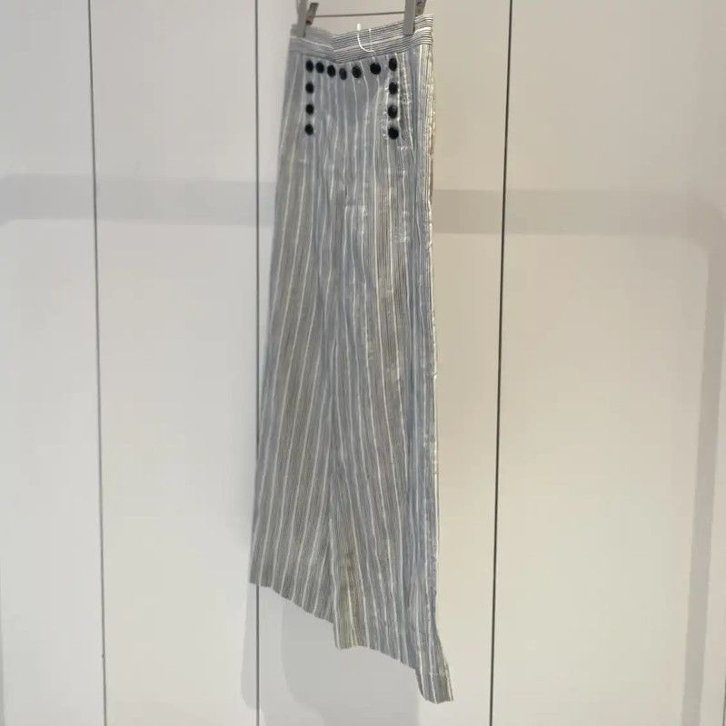 Dior Dior Summer Gray Striped Cotton Relaxed Pants 0089 Size 28" / US 6 / IT 42 - 4 Thumbnail