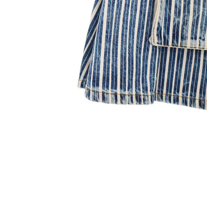 Dior Dior Women's Blue Cotton Striped Skirt 0089 Size 23" - 4 Thumbnail