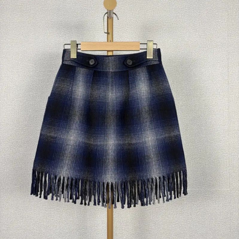 Dior Dior Colorblock Wool Mini Skirt 0089 Size 22" - 2 Thumbnail