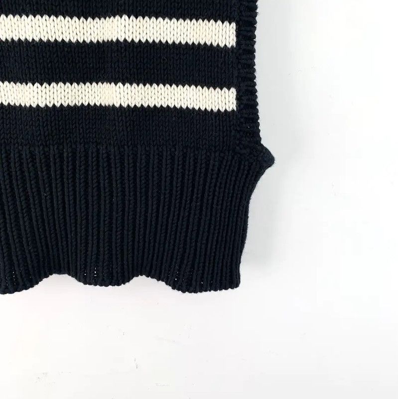 Dior Dior Black Striped Wool Sleeveless Sweater 0089 Size XS / US 0-2 / IT 36-38 - 4 Thumbnail
