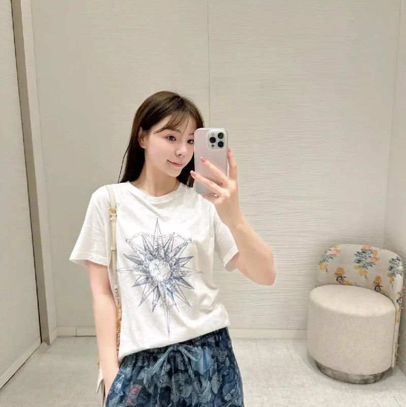 Dior Dior White Cotton Women's T-Shirt 0089 Size L / US 10 / IT 46 - 8 Thumbnail