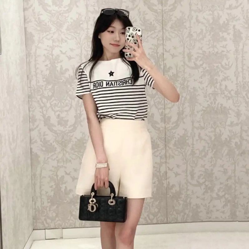 Dior Dior Colorblock Cotton T-Shirt for Women 0089 Size XS / US 0-2 / IT 36-38 - 8 Thumbnail
