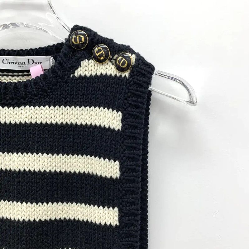 Dior Dior Black Striped Knit Pullover Sweater 0089 Size XXS / US 00 / IT 34 - 3 Thumbnail