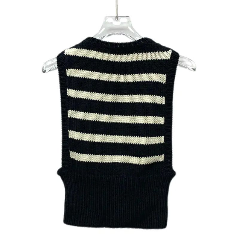 Dior Dior Black Striped Knit Pullover Sweater 0089 Size XXS / US 00 / IT 34 - 2 Thumbnail