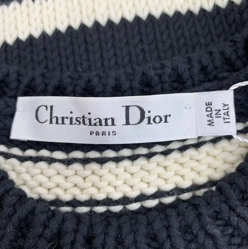 Dior Dior Black Striped Knit Pullover Sweater 0089 Size XXS / US 00 / IT 34 - 6 Thumbnail