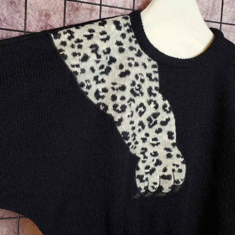 Dior Dior Black Wool Blend Cartoon Sweater for Women 0089 Size M / US 6-8 / IT 42-44 - 4 Thumbnail