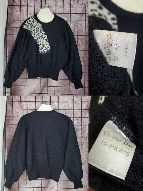 Dior Dior Black Wool Blend Cartoon Sweater for Women 0089 Size M / US 6-8 / IT 42-44 - 2 Thumbnail