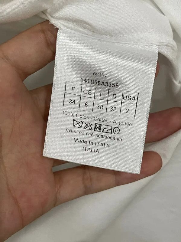 Dior Dior White Cotton Short Sleeve T-Shirt 0089 Size ONE SIZE - 7 Thumbnail