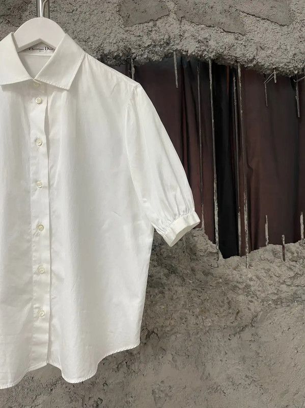 Dior Dior White Cotton Short Sleeve T-Shirt 0089 Size ONE SIZE - 4 Thumbnail