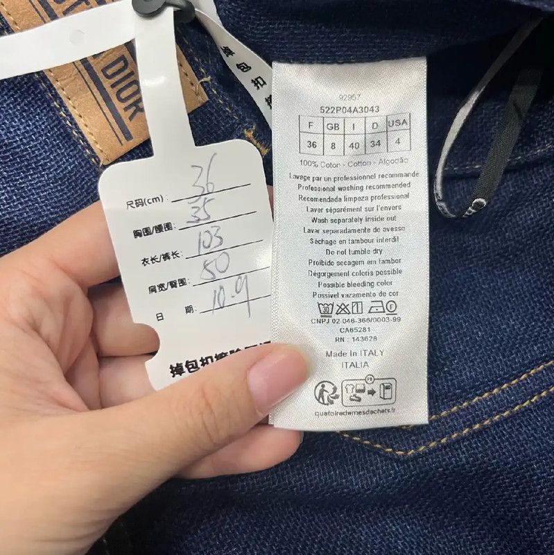 Dior Dior Women's Casual Blue Cotton Pants 0089 Size 23" - 5 Thumbnail