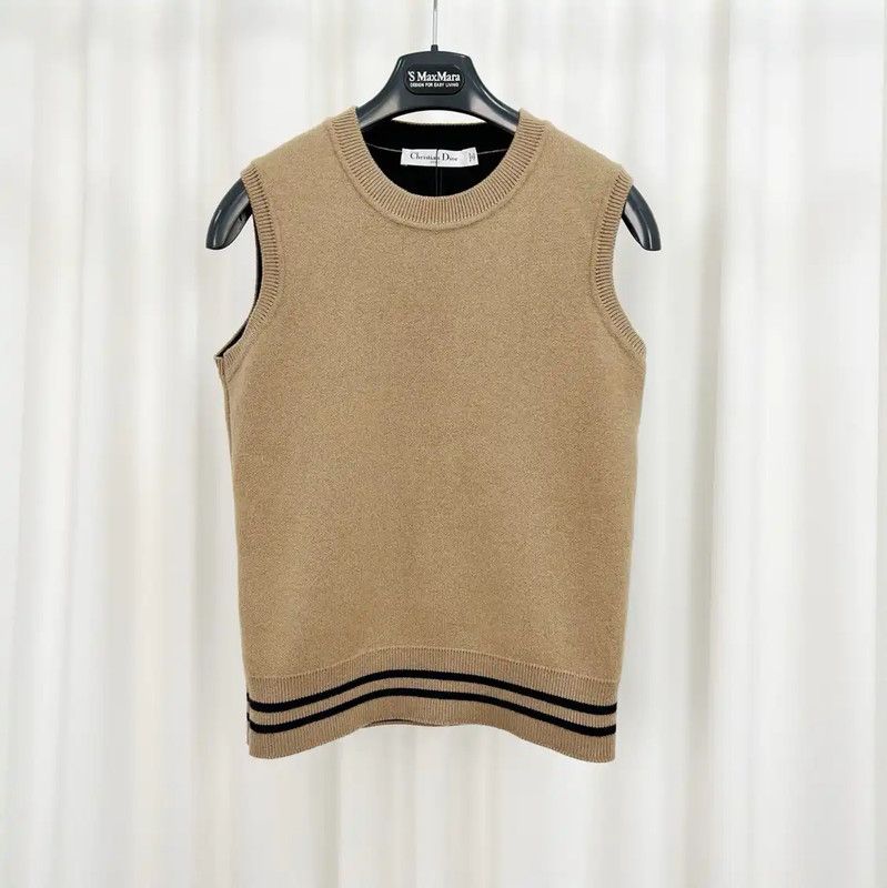 Dior Dior Beige Cashmere Knitted Sweater Vest 0089 Size M / US 6-8 / IT 42-44 - 2 Thumbnail