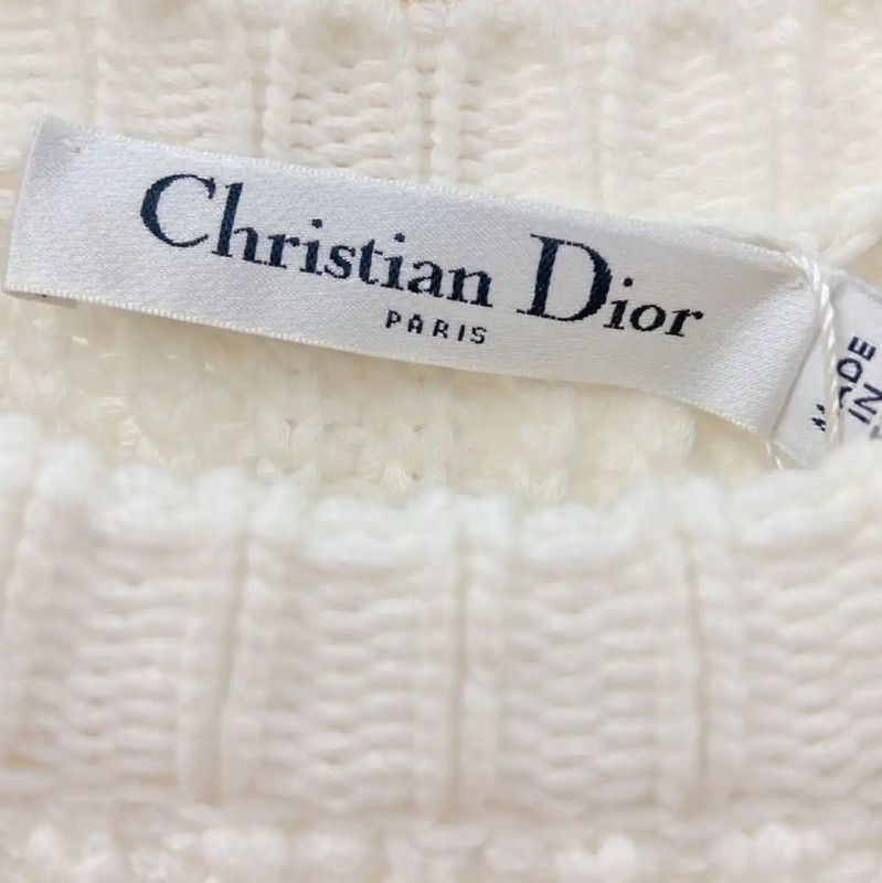 Dior Dior White Cotton Long Sleeve Sweater 0089 Size S / US 4 / IT 40 - 7 Thumbnail