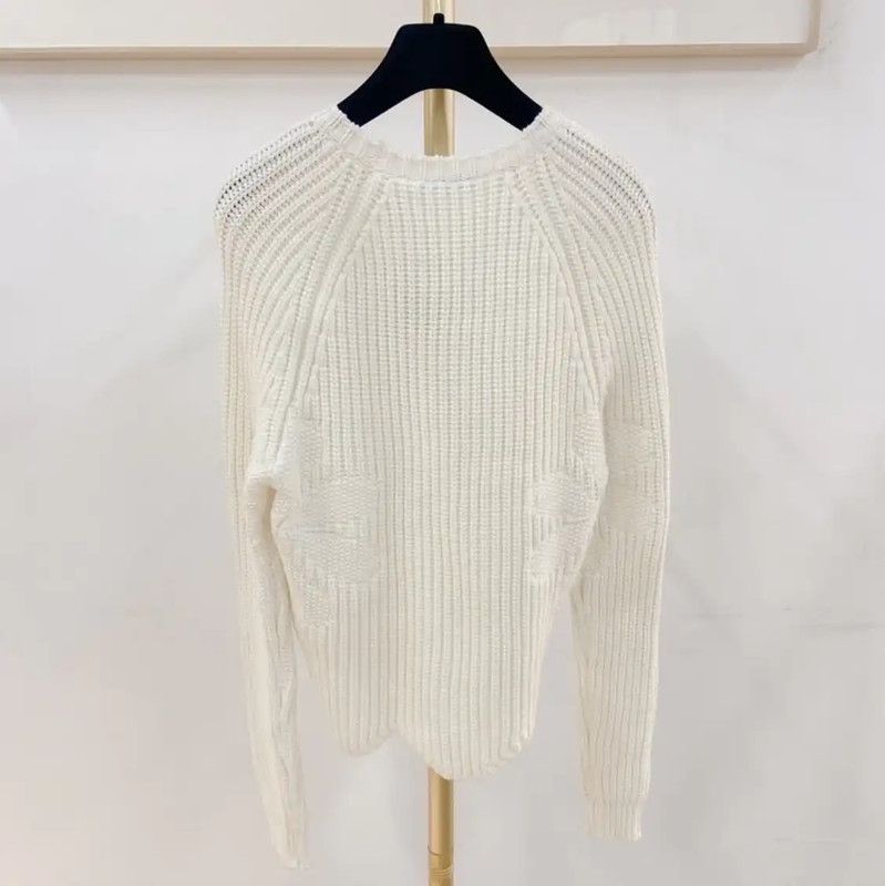 Dior Dior White Cotton Long Sleeve Sweater 0089 Size S / US 4 / IT 40 - 2 Thumbnail