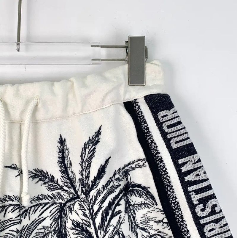 Dior Dior White Cotton Women's Shorts with Print 0089 Size 23" - 3 Thumbnail
