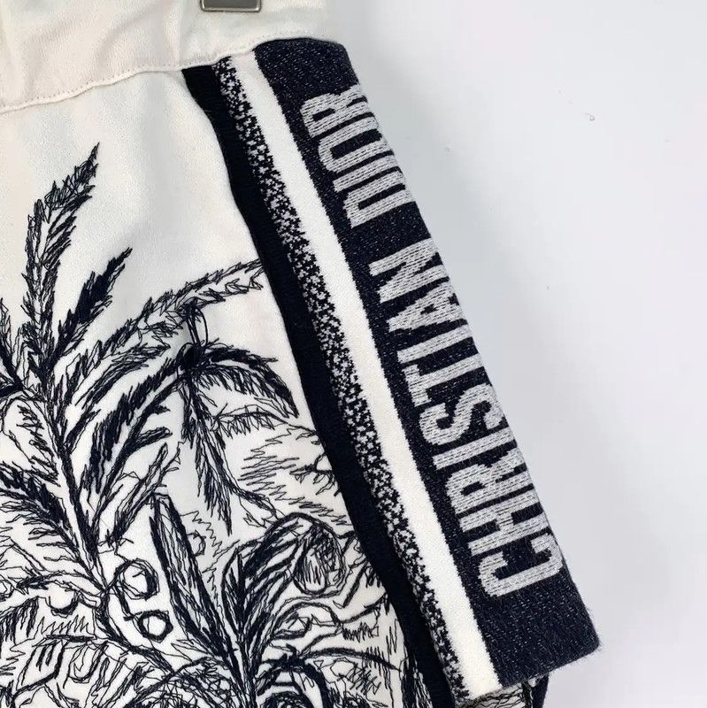 Dior Dior White Cotton Women's Shorts with Print 0089 Size 23" - 4 Thumbnail
