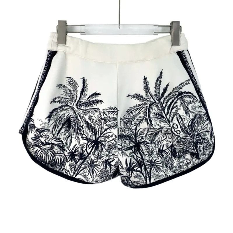 Dior Dior White Cotton Women's Shorts with Print 0089 Size 23" - 2 Thumbnail