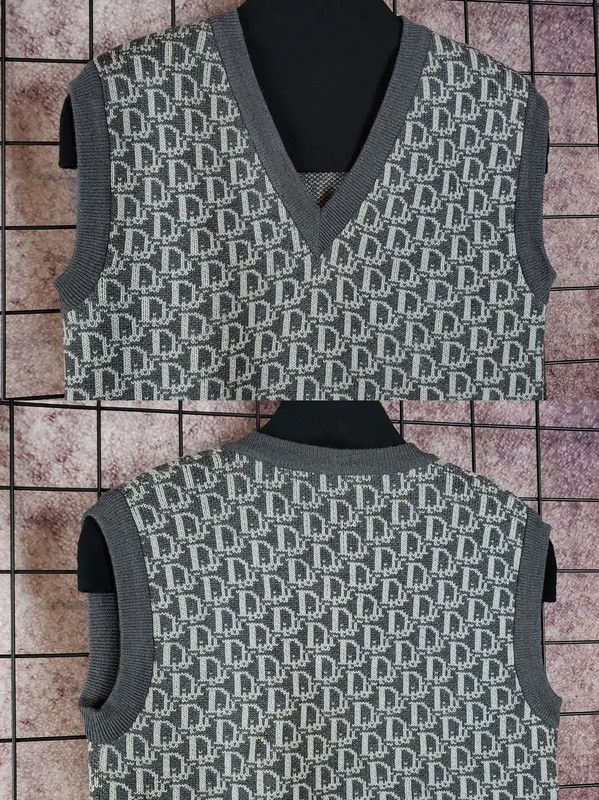 Dior Dior Women's Gray Wool Logo Sweater 0089 Size L / US 10 / IT 46 - 5 Thumbnail