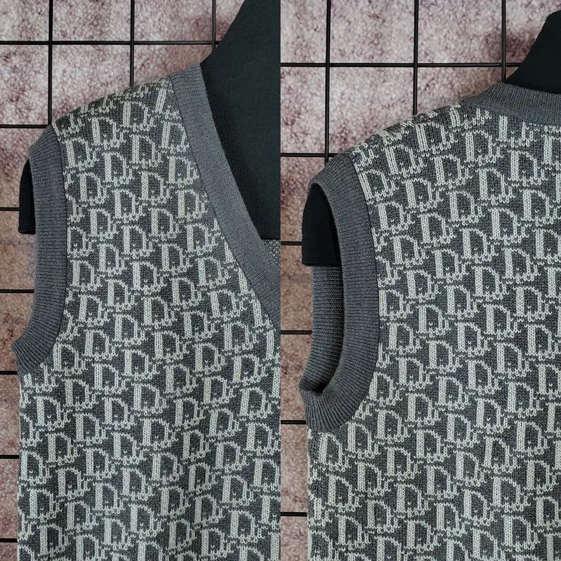 Dior Dior Women's Gray Wool Logo Sweater 0089 Size L / US 10 / IT 46 - 6 Thumbnail