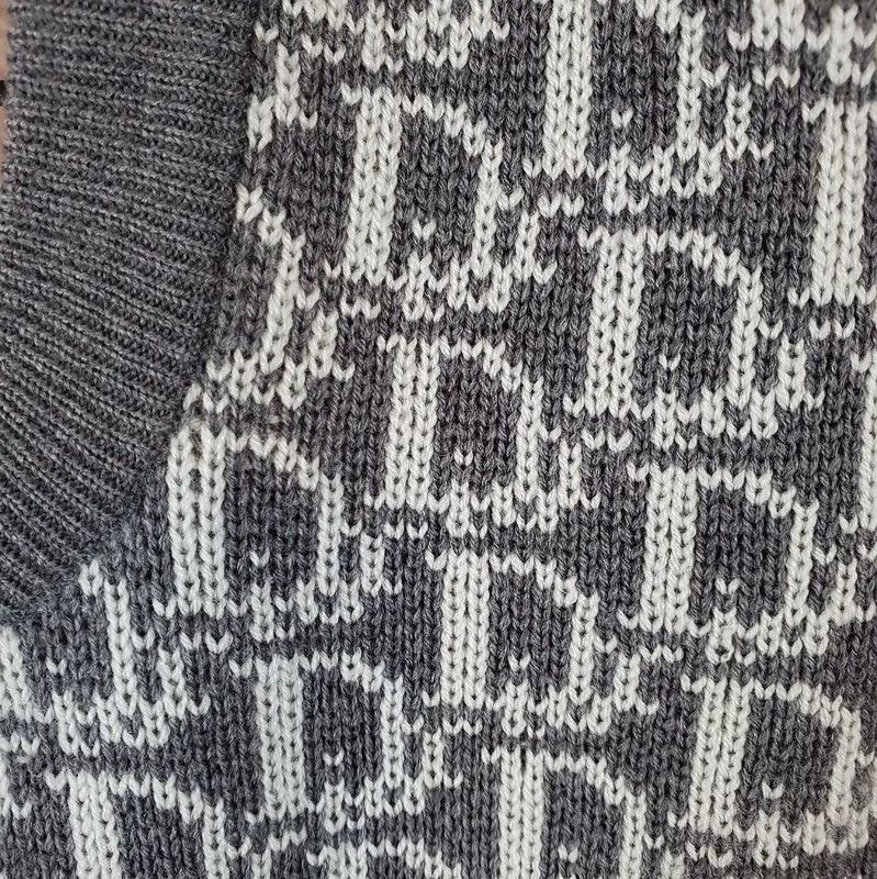 Dior Dior Women's Gray Wool Logo Sweater 0089 Size L / US 10 / IT 46 - 10 Thumbnail