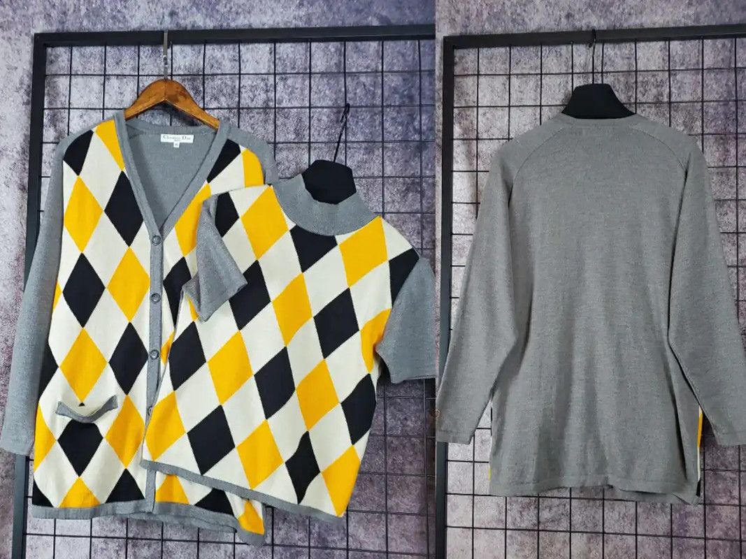 Dior Dior Gray Wool Logo Embroidered Sweater 0089 Size M / US 6-8 / IT 42-44 - 5 Thumbnail