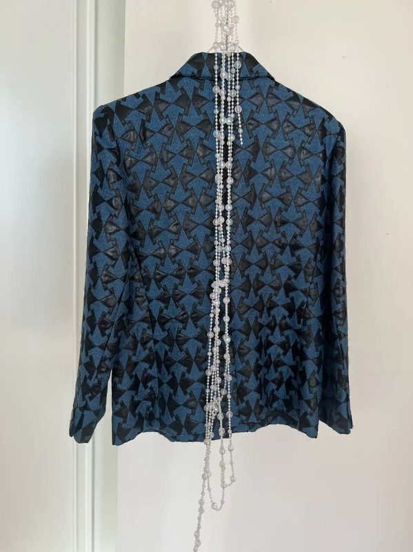 Dior Dior Women's Blue Coat with Unique Pattern 0089 Size M / US 6-8 / IT 42-44 - 5 Thumbnail