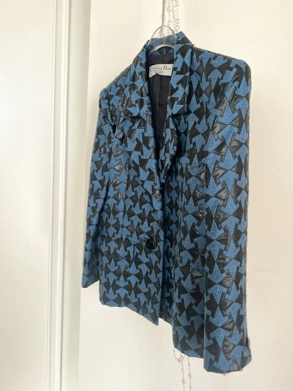 Dior Dior Women's Blue Coat with Unique Pattern 0089 Size M / US 6-8 / IT 42-44 - 4 Thumbnail