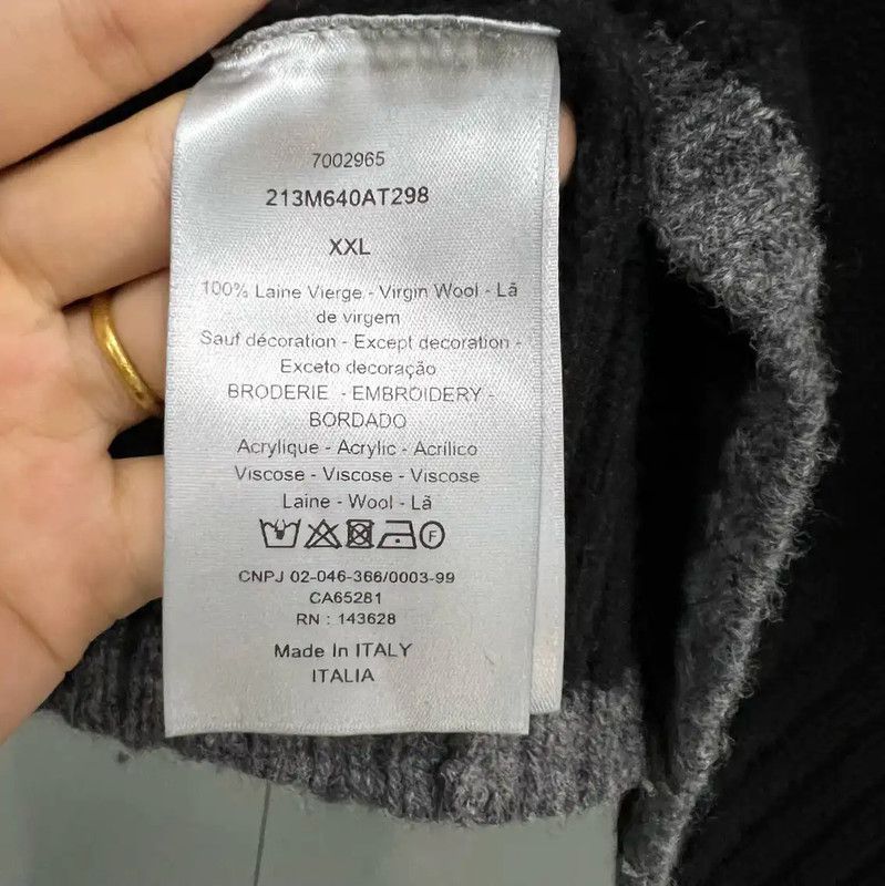 Dior Dior Black Wool Logo Long Sleeve Pullover 0089 Size XXL / US 16-18 / IT 52-54 - 4 Thumbnail