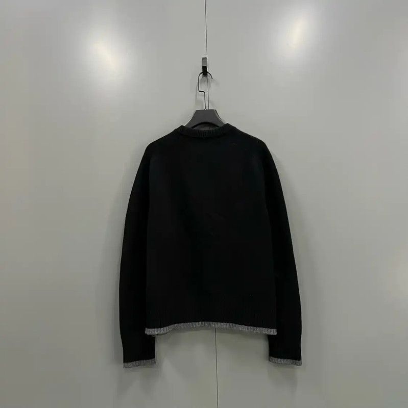 Dior Dior Black Wool Logo Long Sleeve Pullover 0089 Size XXL / US 16-18 / IT 52-54 - 3 Thumbnail