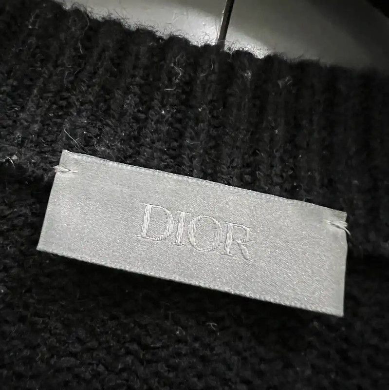 Dior Dior Black Wool Logo Long Sleeve Pullover 0089 Size XXL / US 16-18 / IT 52-54 - 2 Thumbnail