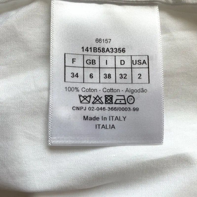 Dior Dior White Cotton Women's Shirt 0089 Size XS / US 0-2 / IT 36-38 - 6 Thumbnail