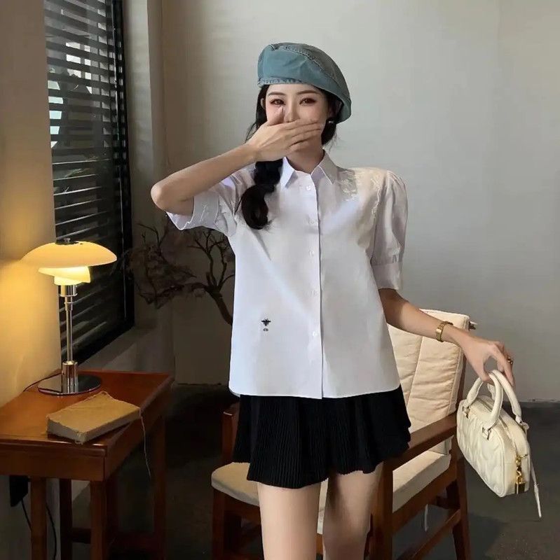 Dior Dior White Cotton Women's Shirt 0089 Size XS / US 0-2 / IT 36-38 - 8 Thumbnail