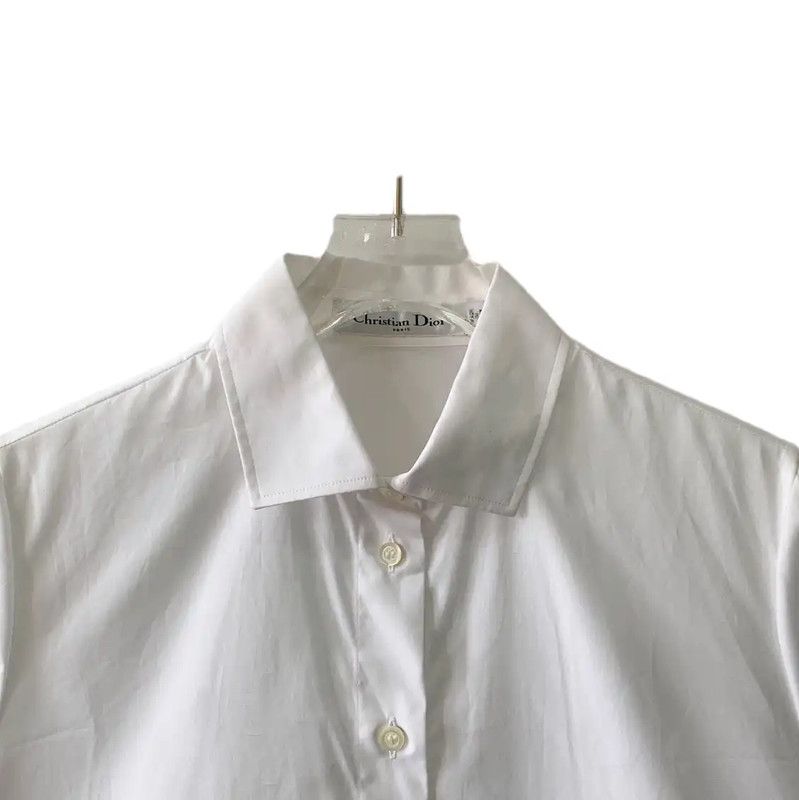 Dior Dior White Cotton Women's Shirt 0089 Size XS / US 0-2 / IT 36-38 - 3 Thumbnail