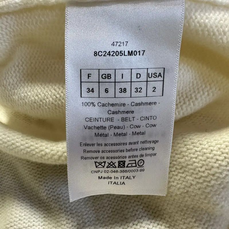 Dior Dior Embroidered Cashmere Cardigan in Cream 0089 Size M / US 6-8 / IT 42-44 - 6 Thumbnail