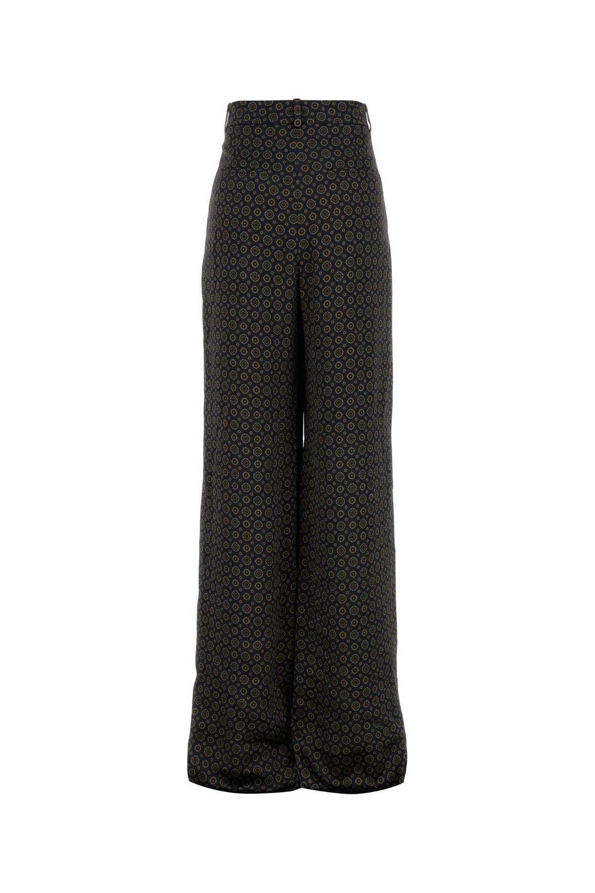 Saint Laurent Paris Pritned Satin Wide-Leg Pant Size 27" / US 4 / IT 40 - 2 Thumbnail