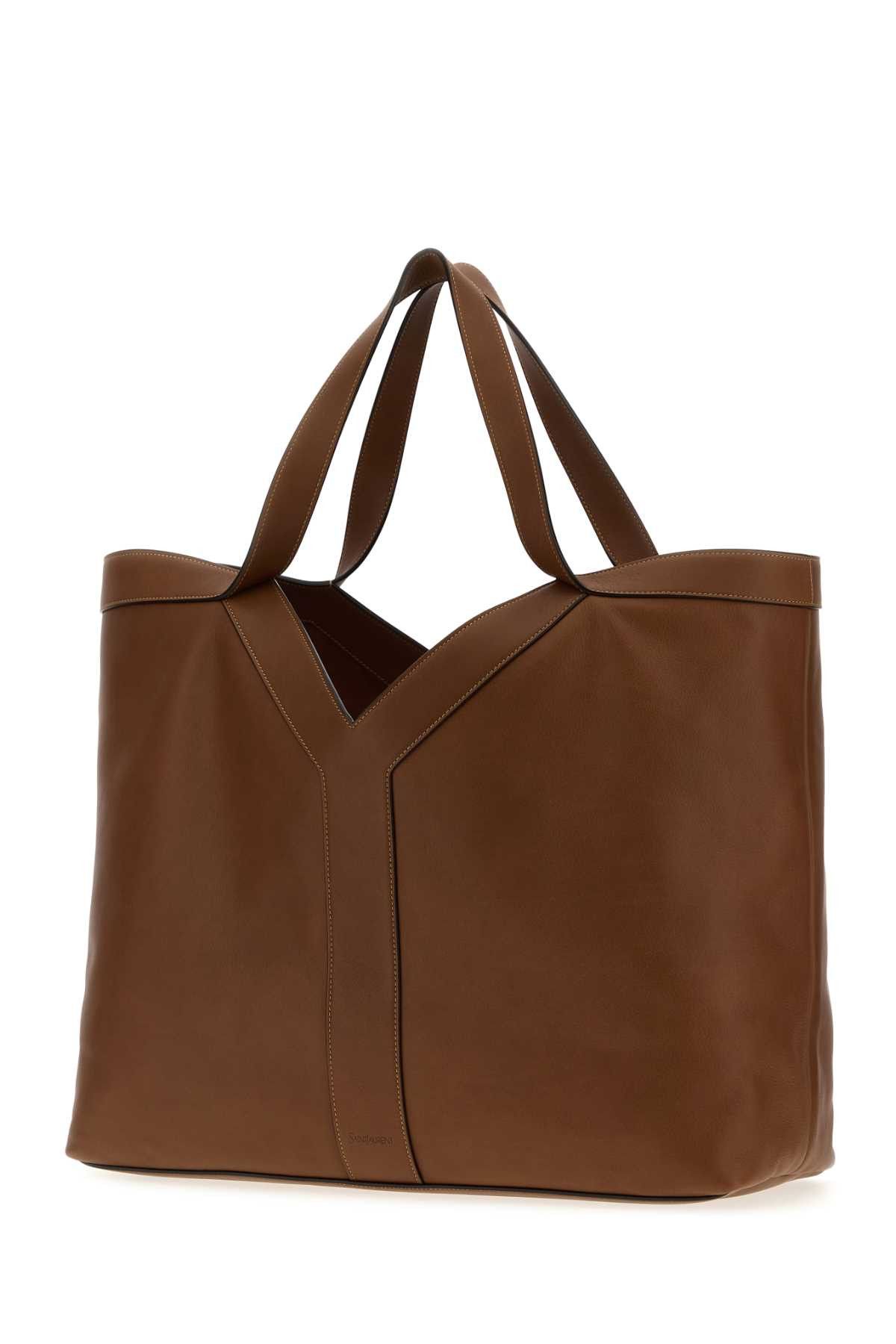 Saint Laurent Paris Brown Leather Oversize Shopping Bag Size ONE SIZE - 2 Thumbnail