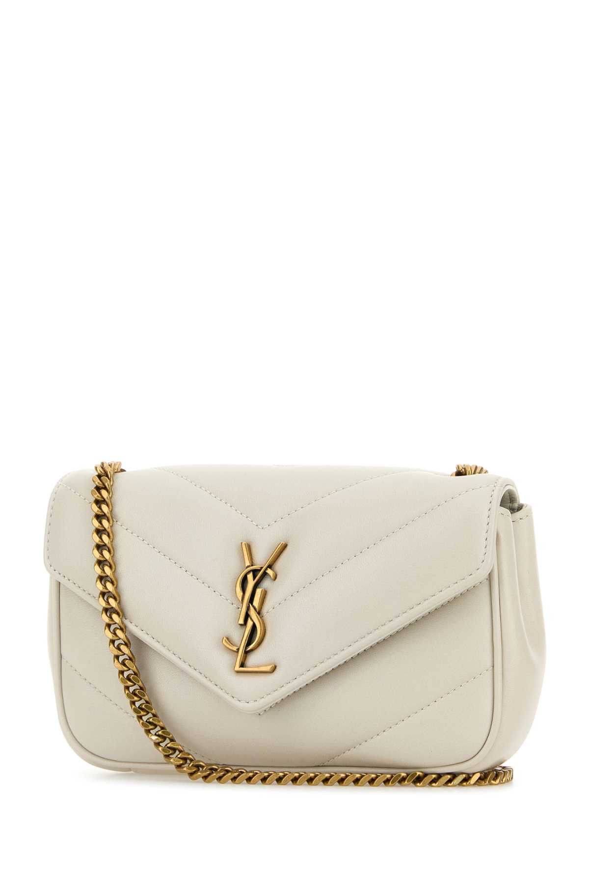 Saint Laurent Paris Ivory Leather Mini Loulou Crossbody Bag Size ONE SIZE - 2 Thumbnail
