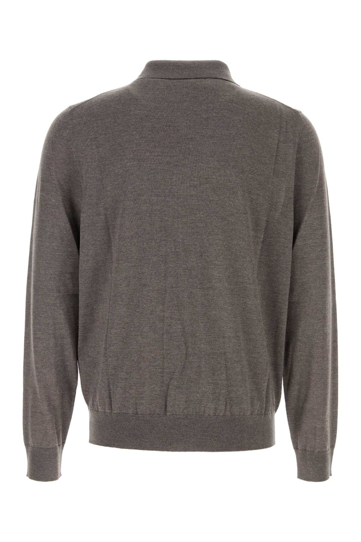 Saint Laurent Paris Grey Wool Polo Shirt Size US L / EU 52-54 / 3 - 2 Thumbnail