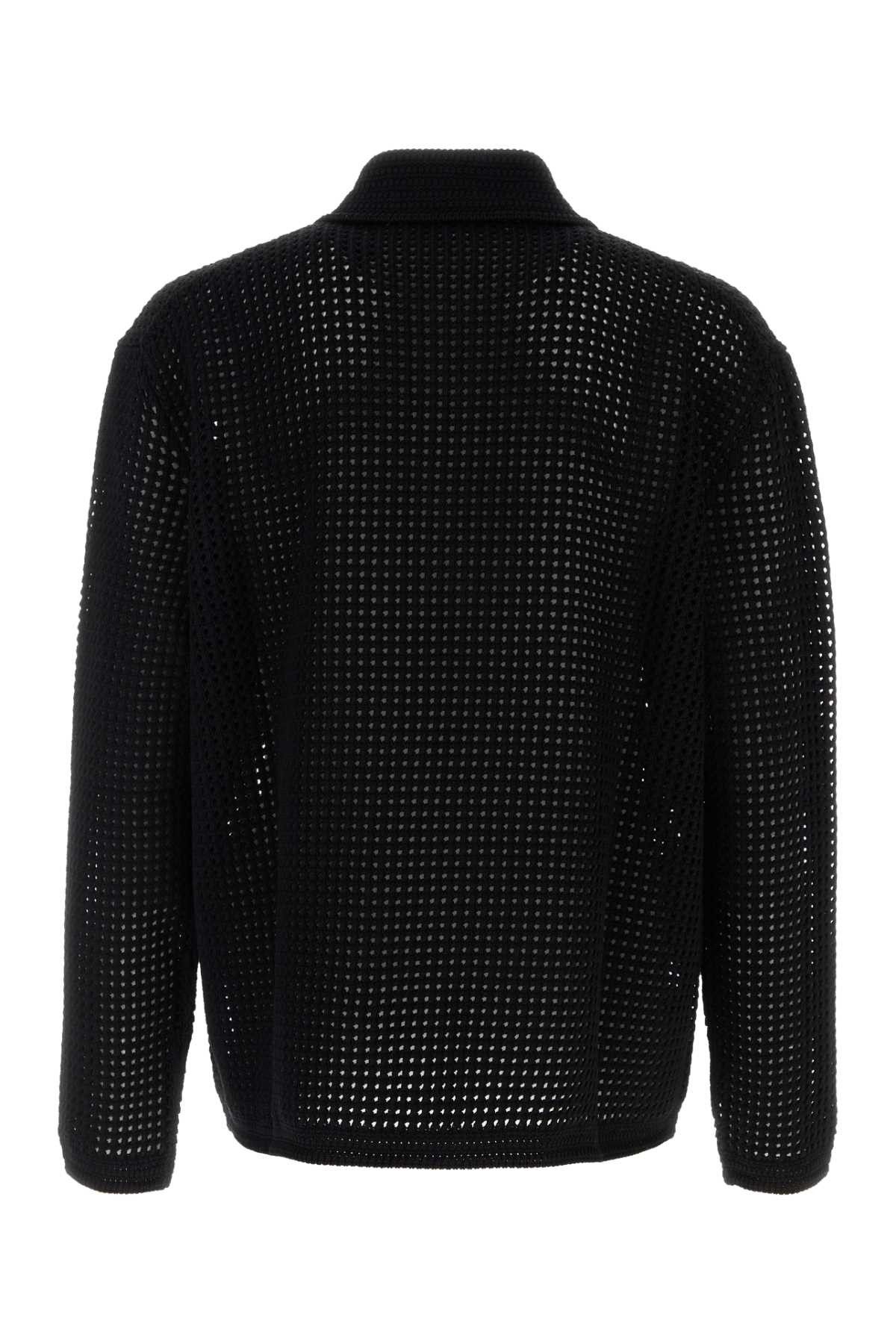 Gucci Black Crochet Polo Shirt Size US M / EU 48-50 / 2 - 2 Thumbnail