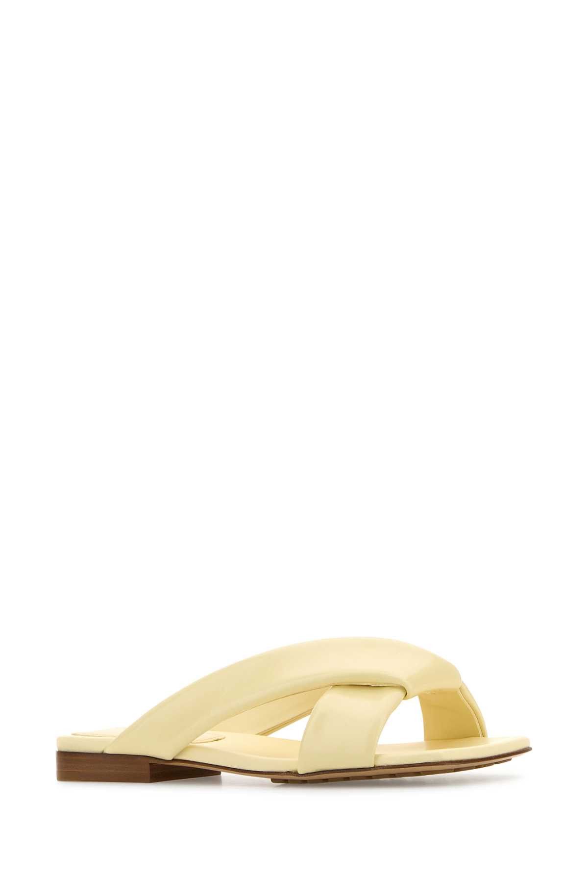 Bottega Veneta Pastel Yellow Leather Riva Slippers Size US 6 / IT 36 - 2 Thumbnail